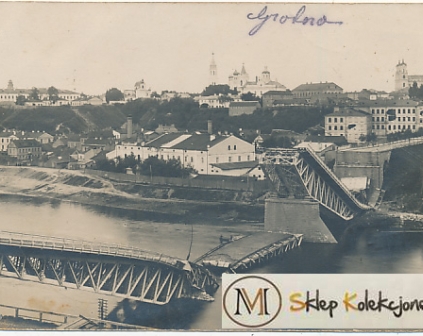 Grodno Widok ogólny zniszczony most  1915r