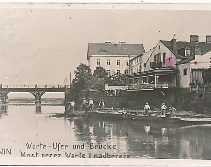 Konin Most na Warcie i nadbrzeże 1940r