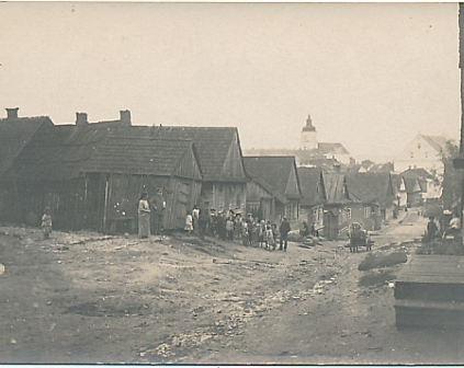 Słonim Ulica widoczna synagoga