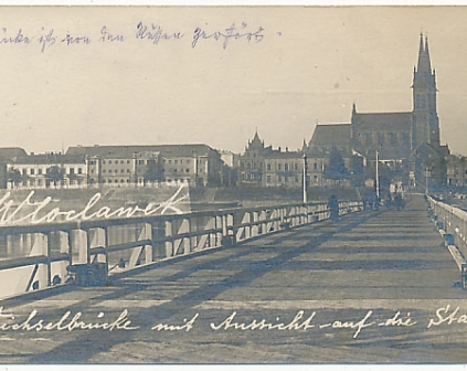 Włocławek Wisła most widok na miasto 1914r