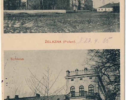 Żelazna k. Skierniewic Pałac i kościół 1915r