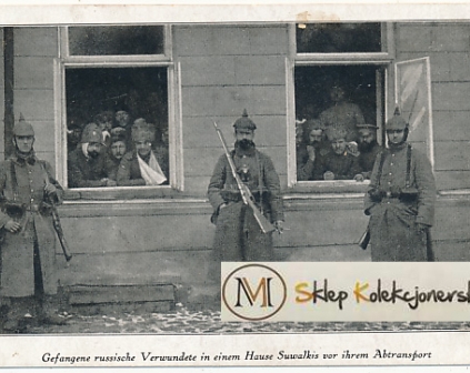 Suwałki Jeńcy rosyjscy i wartownicy niemieccy 1916r