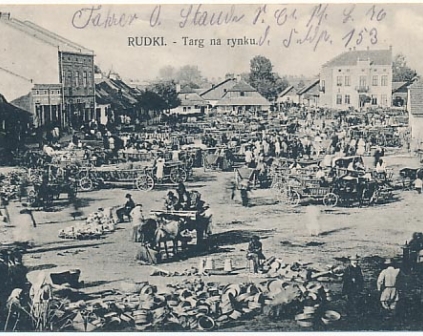 Rudki k. Sambora Targ na rynku 1914r