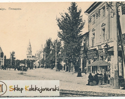 Żytomierz Plac, rynek, sklepy 1916r