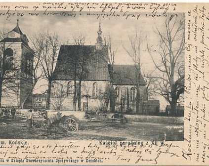 Końskie Kościół parafiany 1905r długi adres