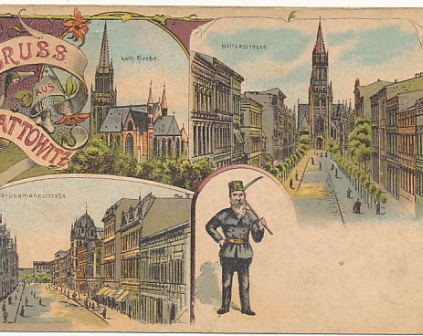 Katowice Gruss aus Katowitz 1900r REKLAMOWA