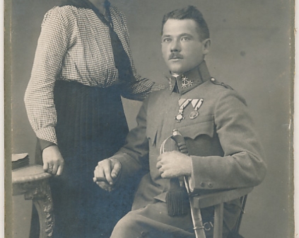 Lwów żołnierz szabla kartonik tekturka gabinetowe