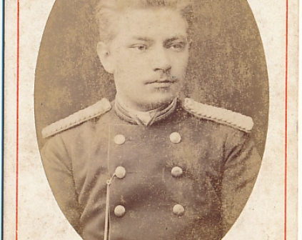 Piotrków foto.Bogusławski żołnierz carski kartonik CDV