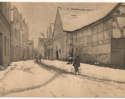 Puck Ulica Gdańska zimą