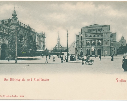 Szczecin Stettin Königsplatz i teatr długi adres