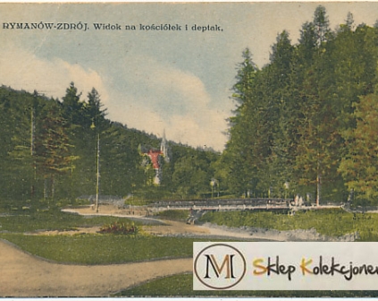 Rymanów Zdrój Kościółek i deptak 1929 r.