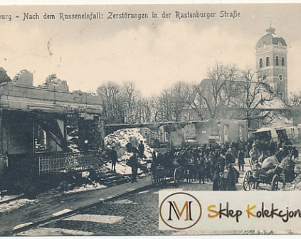 Szczytno Rastenburger Strasse zniszczenia 1916r