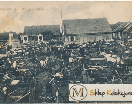 Szkudy Rynek targ 1916r.