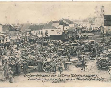 Sejny Rynek I WŚ wojsko 1915r