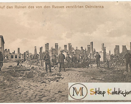 Ostrołęka Zniszczone miasto wojsko 