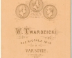 Warszawa Foto. Twardzicki Kobieta kartonik tekturka CDV